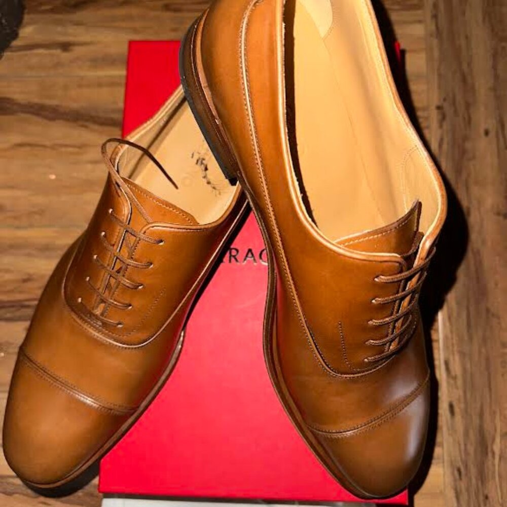 Ferragamo FERMIN Leather 10.5 EECap Toe Gancini Oxford Men's  Dress Shoes NEW